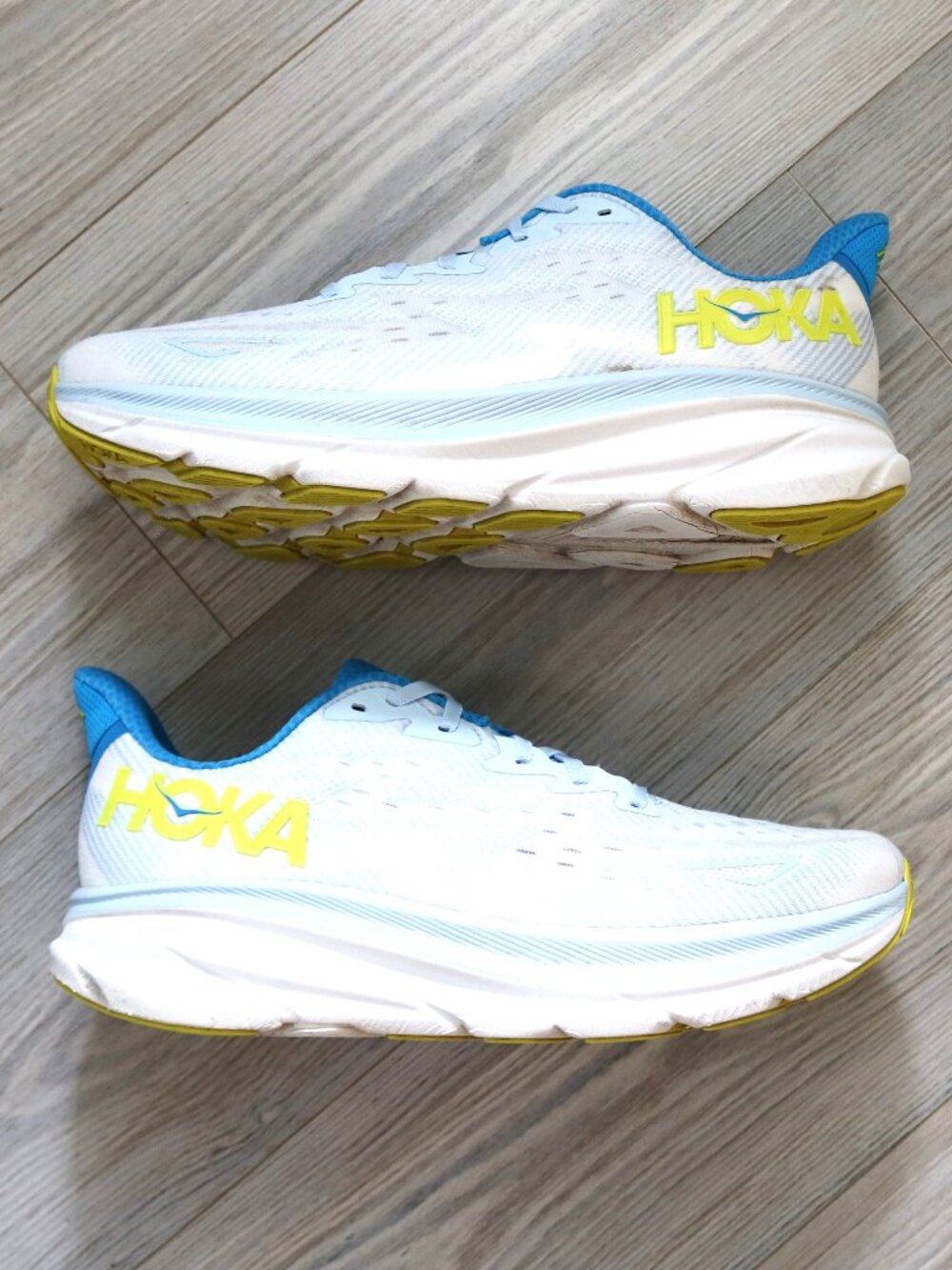 Hoka Clifton 9 Running Shoes Men's 10.5D Ice Water 1127895 IWEP Athletic Sneaker